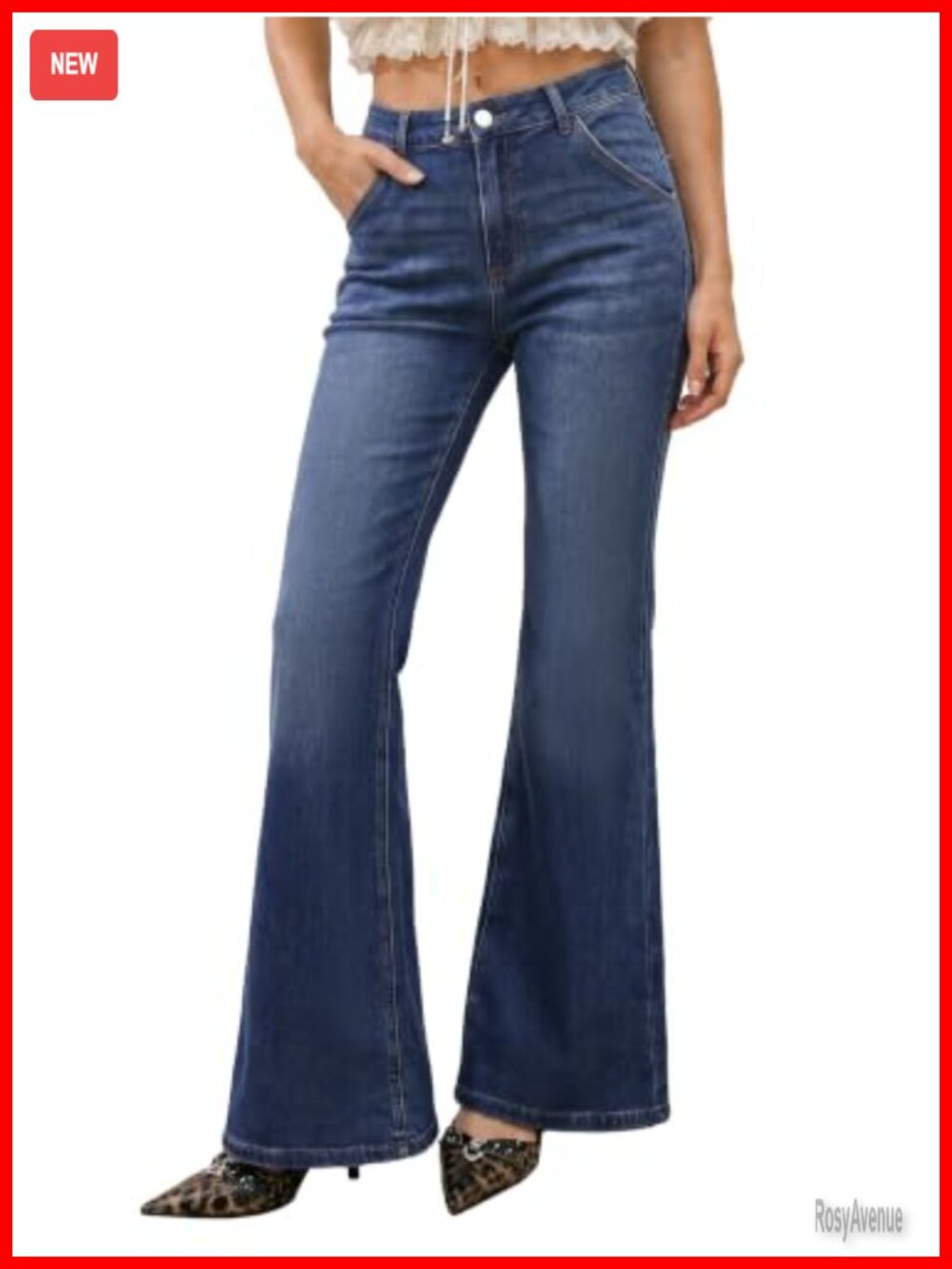 High Waisted Flare Jeans Bell Bottom Stretch Denim Jegging